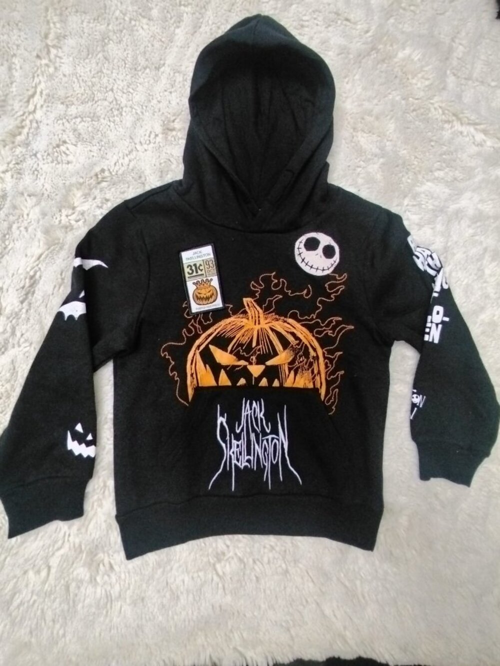 Disney Nightmare Before Christmas Jack Skellington Hoodie Kids SZ 6 Pumpkin King